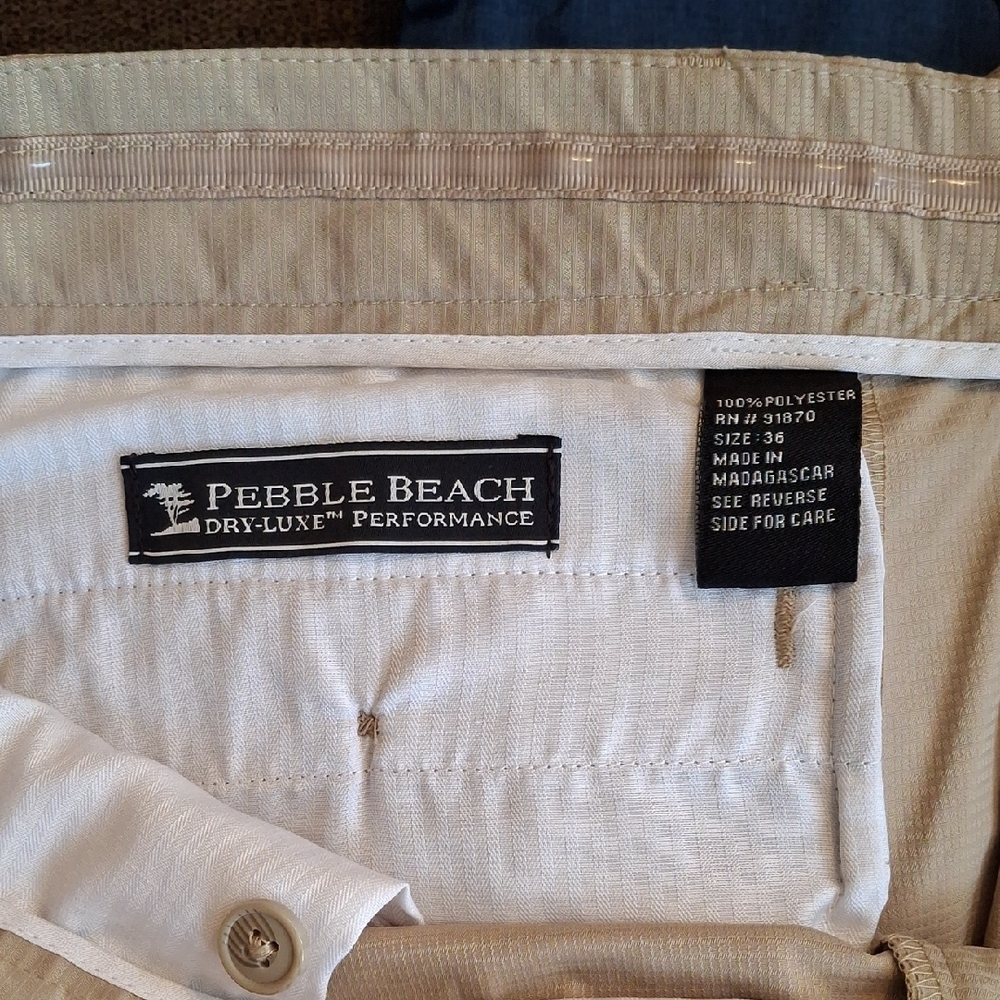 Pebble Beach Men's Khaki Dry-Luxe Chinos